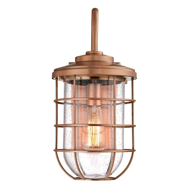 Westinghouse Fixture Wall Outdoor 60W Ferry Washed Copper Cage Clear Seeded Glass 6347900 - main
